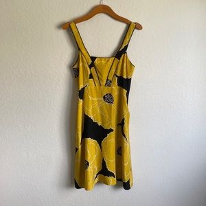 🐝 🌻 ☀️ Anthropologie Moulinette Soeurs black and yellow dress 🐝 🌻 ☀️